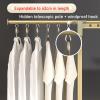 Folding Retractable Collapsible Drying Rack ClothingSpace-Saving Laundry Rack, Aluminum Alloy Drying RackIsometric Windproof Hanging HolesMovable Drying Rack With 4 Castors,Clothes Hat Rack view 2