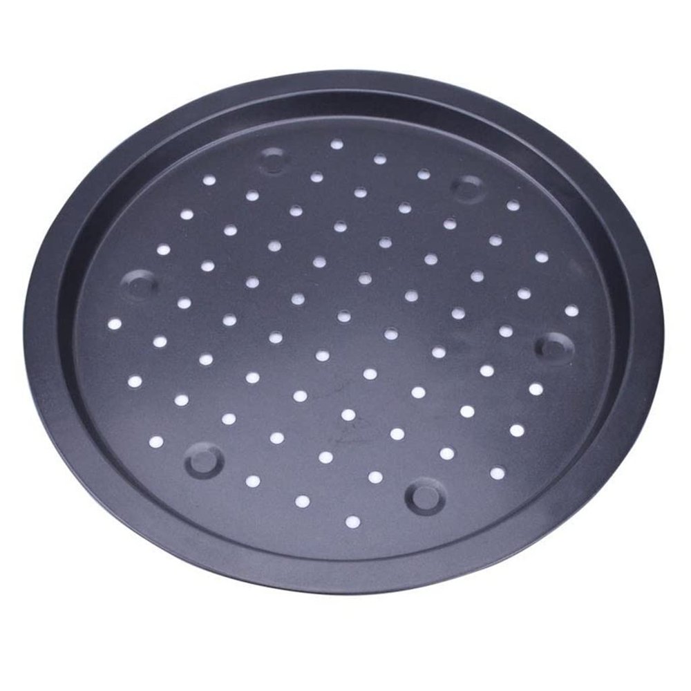 Temkin Practical Pizza Holey Tray Nonstick Pizza Baking Pan Tray Heavy Carbon Steel Round Baking Plate Pizza Baking Tool