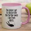 Retreez Funny Mug - Closer I Get To The Bottom Farther Away from Idiots Scuba Diver Diving 11 Oz Ceramic Coffee Mugs - Sarcastic Inspirational birthday gifts - White Mug with Pink Handle and Inner view 3