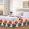 Blue Orange Red Boho Bed Skirt Queen Size 16 Inch Drop with Split Corners,Modern Geometric Middle Century Abstract Art Dust Ruffled Pleated Bed Skirts Wrap Around Tailored Bed Skirt Valance Bedroom view 2