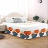 Blue Orange Red Boho Bed Skirt Queen Size 16 Inch Drop with Split Corners,Modern Geometric Middle Century Abstract Art Dust Ruffled Pleated Bed Skirts Wrap Around Tailored Bed Skirt Valance Bedroom view 3