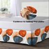 Blue Orange Red Boho Bed Skirt Queen Size 16 Inch Drop with Split Corners,Modern Geometric Middle Century Abstract Art Dust Ruffled Pleated Bed Skirts Wrap Around Tailored Bed Skirt Valance Bedroom view 4