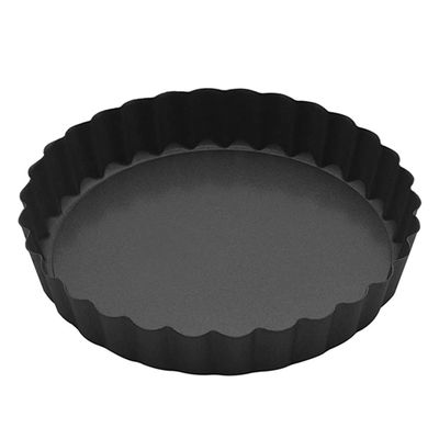 Temkin Stainless Steel Pizza Pans Plate Non-Stick Baking Pie Cake Tray Removable Bottom Round Pastry Mold DIY Dessert Kitchen Tools (Color : Black, Size : 4 inch round)