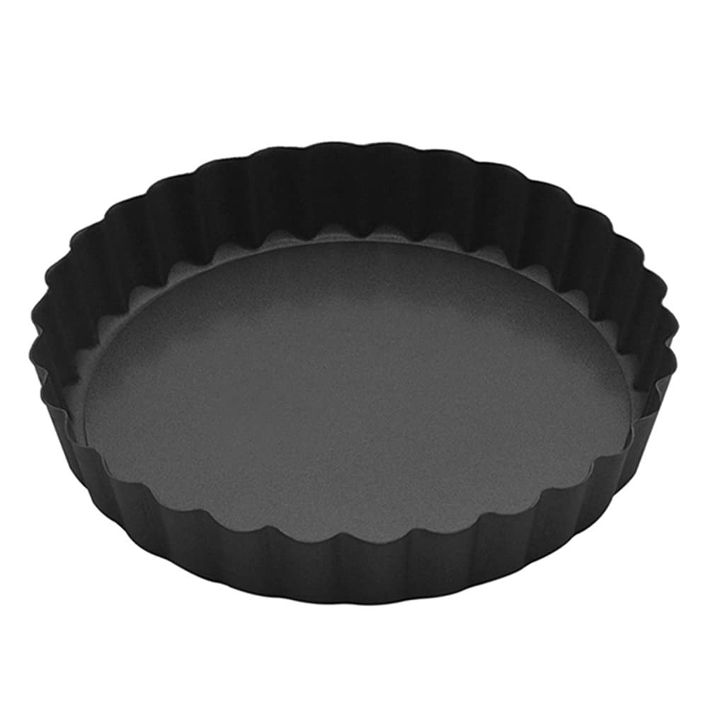 Temkin Stainless Steel Pizza Pans Plate Non-Stick Baking Pie Cake Tray Removable Bottom Round Pastry Mold DIY Dessert Kitchen Tools (Color : Black, Size : 4 inch round)
