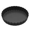 Temkin Stainless Steel Pizza Pans Plate Non-Stick Baking Pie Cake Tray Removable Bottom Round Pastry Mold DIY Dessert Kitchen Tools (Color : Black, Size : 4 inch round) view 1