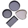 Temkin Stainless Steel Pizza Pans Plate Non-Stick Baking Pie Cake Tray Removable Bottom Round Pastry Mold DIY Dessert Kitchen Tools (Color : Black, Size : 4 inch round) view 2