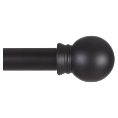 Thestoa Black Curtain Rods for Windows 66 to 120 inch, 5/8" Diameter Matte Black Small Curtain Rods for Bedroom, Living Room, Kitchen, Outdoor, Farmhouse