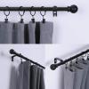 Thestoa Black Curtain Rods for Windows 66 to 120 inch, 5/8" Diameter Matte Black Small Curtain Rods for Bedroom, Living Room, Kitchen, Outdoor, Farmhouse view 2