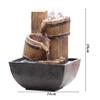 VALTEV Tabletop Water Fountain Tabletop Fountain Small Zen Water Fountain 2-Layer Resin Small Wooden Barrel and Circulating Water Fountain Home Garden Office Decoration Home Decor view 2