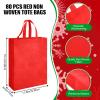 Amylove 80 Pcs Non Woven Tote Bags Bulk Large Reusable Gift Bag Reusable Grocery Bags, 15 x 11. 8 x 4 Inches(Red) view 4