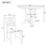 Harper & Bright Designs Retro Style Round Kitchen Dining Table Set for 4, 5 Piece Round Dining Table and 4 Fabric Chairs with Special-Shaped Table Legs and Storage Shelf, Gray view 4