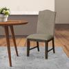 Benjara 20 Inch Dining Chair, Set of 2, Fabric, Espresso Wood, Nailhead Trim, Brown, Gray view 2
