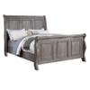 Benjara Demi California King Bed, Sleigh Headboard, Panel Molding, Oak Gray Wood view 1