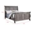 Benjara Demi California King Bed, Sleigh Headboard, Panel Molding, Oak Gray Wood view 3
