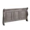 Benjara Demi California King Bed, Sleigh Headboard, Panel Molding, Oak Gray Wood view 4