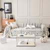 VM VOUGEMARKET Sectional Couch Cover for 3 Cushion Geometric Pattern Chenille Sofa Cover Dog Cat Proof Universal Sofa Slipcover L Shaped Sofa Furniture Protector with Tassels-71 x 134,Gray view 1