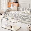 VM VOUGEMARKET Sectional Couch Cover for 3 Cushion Geometric Pattern Chenille Sofa Cover Dog Cat Proof Universal Sofa Slipcover L Shaped Sofa Furniture Protector with Tassels-71 x 134,Gray view 2