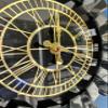 Black Large Wall Clock for Home Decor, Real Mirrored Clock,Modern Wall Clock Big Silent Non Ticking Clock, Living Room Decoration Kitchen Bedroom - Weigh:9 lbs (19,7 Inches, Black-Gold) view 3