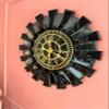 Black Large Wall Clock for Home Decor, Real Mirrored Clock,Modern Wall Clock Big Silent Non Ticking Clock, Living Room Decoration Kitchen Bedroom - Weigh:9 lbs (19,7 Inches, Black-Gold) view 4