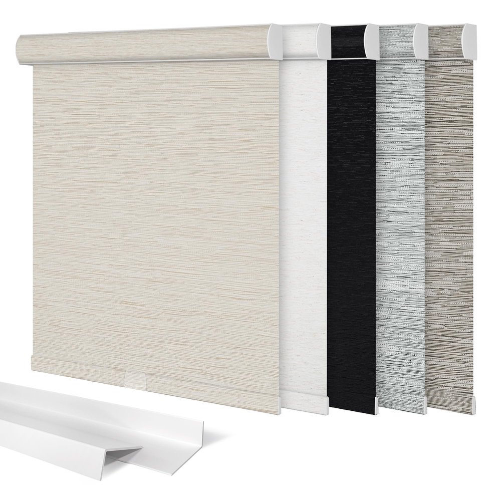Sulugood,Blackout Roller Shades for Windows,Cordless Roller Blinds,Thermal Insulated Fabric UV Protection Window Shades Pull Down for Home,Door,Office,Bedroom,Beige,31.5" W x 36" H