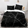 Black Marble Pattern Comforter Cover Bedding Set with White Flaw Full Size Abstract Art Modern Soft Duvet Cover Set Kids Adult Bedroom Quilt Cover Set with 2Pillowcases view 1