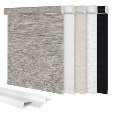 Sulugood,Blackout Roller Shades for Windows,Cordless Roller Blinds,Thermal Insulated Fabric UV Protection Window Shades Pull Down for Home,Door,Office,Bedroom,Brown,36.5" W x 48" H