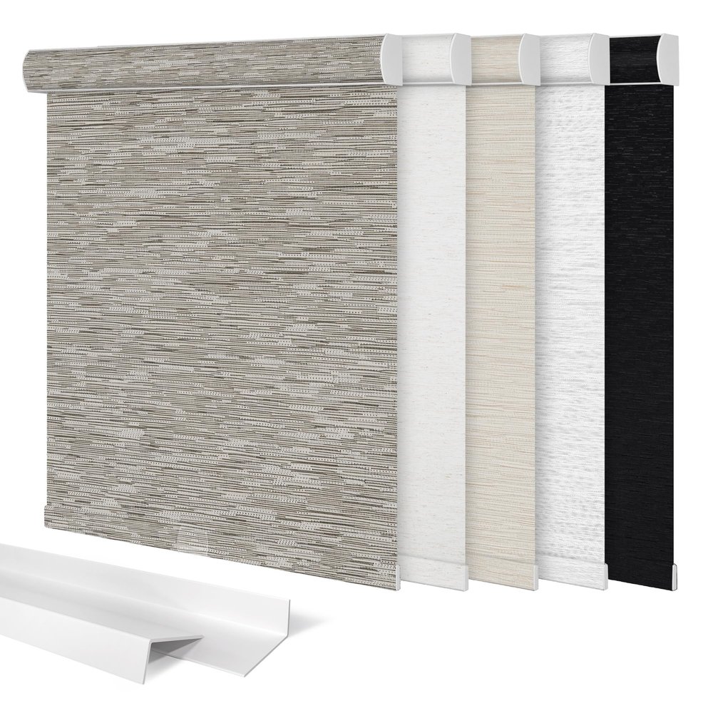 Sulugood,Blackout Roller Shades for Windows,Cordless Roller Blinds,Thermal Insulated Fabric UV Protection Window Shades Pull Down for Home,Door,Office,Bedroom,Brown,36.5" W x 48" H