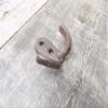 Vintage 5 Rustic Double Coat Hooks Cast Iron Wall Mount Hat Hook Towel Hardware view 3