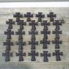 Vintage 24 CAST IRON CROSSES W/SCREWS DRAWER CABINET HANDLES DRESSER RELIGIOUS CROSS view 1
