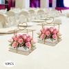 10 Pcs Metal Geometric Gold Centerpiece Elegant Wedding Centerpieces for Tables - Gold Vases for Centerpieces Wedding - Vase for Weddings Party Decoration Centerpiece Table Decorations (Style 1) view 2