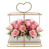 10 Pcs Metal Geometric Gold Centerpiece Elegant Wedding Centerpieces for Tables - Gold Vases for Centerpieces Wedding - Vase for Weddings Party Decoration Centerpiece Table Decorations (Style 1) view 4