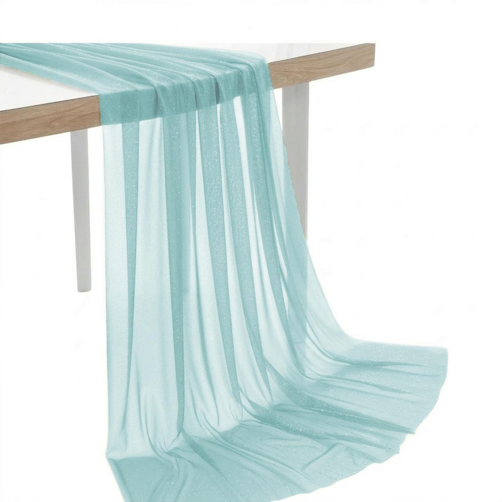 MDS Pack of 40 Yard Wedding Arch Draping Drapery Fabric Sheer Chiffon Fabric for Wedding Ceremony Reception Swag and Backdrop Decorations 60 Width DIY Sewing Multipurpose Fabric - Teal