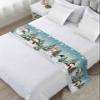 Christmas Bed Runner Scarf Christmas Tres Snowman in Towel Snowflake Pine Aqua Bedding Scarf Decorative Bed Runners Cover for Home Bedroom Hotel Wedding Room Bed Scarf for Foot of Bed Twin 71x20in view 2