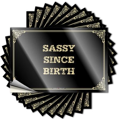 Bumper Sticker Sassy Since Birth Stickers Funny Sticker Car Stickers (Color : Colour, Size : 12X18CM)