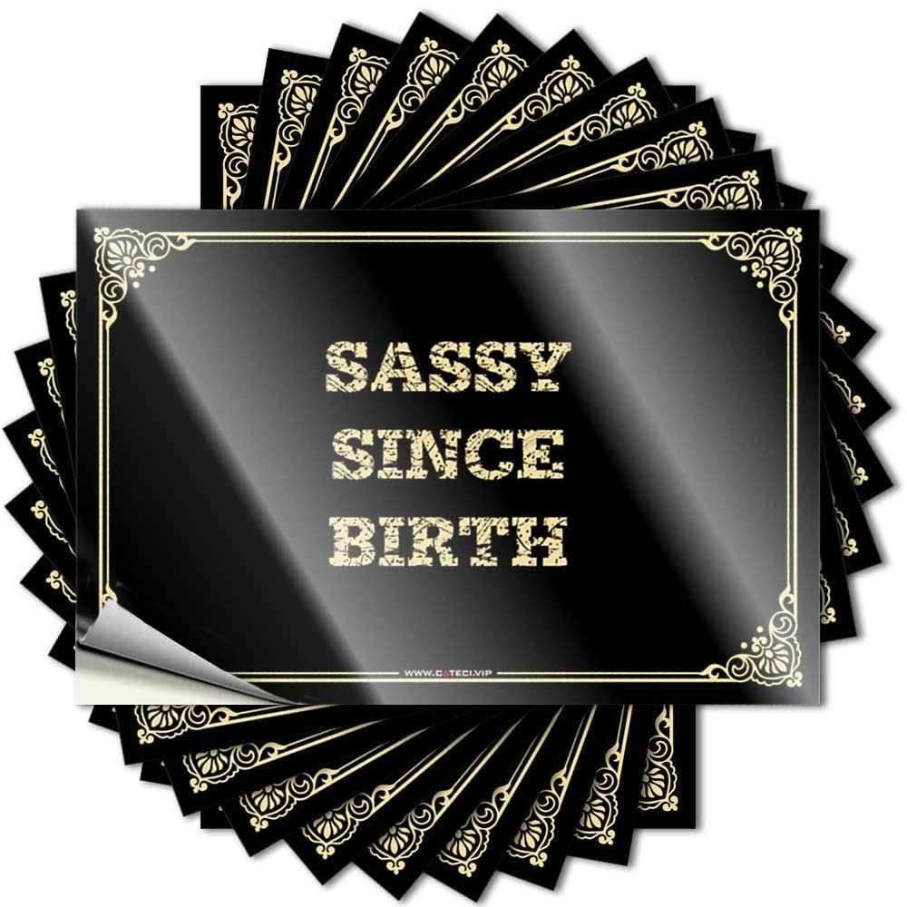 Bumper Sticker Sassy Since Birth Stickers Funny Sticker Car Stickers (Color : Colour, Size : 12X18CM)