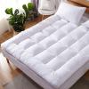 JNTKE King Size Mattress Pad Quilted Elastic Mattress Breathable Fluffy Soft Stretches 4in Fitted (80"/203cm x 78"/198cm) White view 1