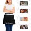 sophiehome Personalized Waist Apron with 3 Pockets Custom Waitress Waiter Server Short Aprons with Photo Text Logo Violet view 1