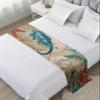 Smile Sunflower Bed Runner Scarf Nautical Theme Marine Life Seahorse Bedding Scarf Decorative Bed Runners Cover for Home Bedroom Hotel Wedding Room Bed Scarf for Foot of Bed Full 83x20in view 2