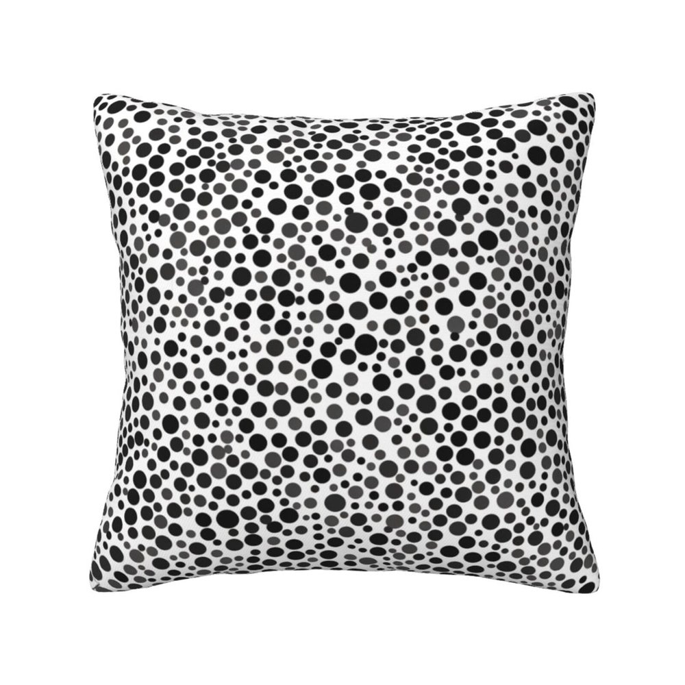Black and White Dot Print Throw Pillow Cover Square Soft Cushion Cover Throw Pillow Case for Home Decor Living Room Bed Couch Car 12"x12"
