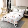 Rainbow 100% Cotton Bedding Set Bohemian Style Comforter Cover Set for Kids Teens Bedroom Decor Grey Clouds Hearts Duvet Cover Breathable Full Size 3 PCS(No Filler) view 2