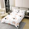 Rainbow 100% Cotton Bedding Set Bohemian Style Comforter Cover Set for Kids Teens Bedroom Decor Grey Clouds Hearts Duvet Cover Breathable Full Size 3 PCS(No Filler) view 3