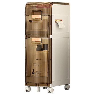 ANram Floor Cabinet, Multifunctional Narrow Storage Cabinet, White Free Standing Bathroom Floor Cabinet with Narrow Storage Drawers for Bathroom, Kitchen, Bedroom, Office or Closet Organization
