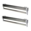 Extendable Pull Out Closet Rod - Wardrobe Pull-Out Trousers Rack, Adjustable 30-80cm Wardrobe Rail Clothes Rack, With 2 Sliding Track Extendable Clothes Rail, extendable wardrobe rail in steel ( Size view 1