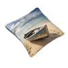AdaNti Boat on The Beach Print Throw Pillow Cover Square Soft Cushion Cover Throw Pillow Case for Home Decor Living Room Bed Couch Car 12"x12" view 2