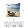 AdaNti Boat on The Beach Print Throw Pillow Cover Square Soft Cushion Cover Throw Pillow Case for Home Decor Living Room Bed Couch Car 12"x12" view 4