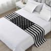 Smile Sunflower Bed Runner Scarf Independence Day American Flag Black White Bedding Scarf Decorative Bed Runners Cover for Home Bedroom Hotel Wedding Room Bed Scarf for Foot of Bed Twin 71x20in view 2