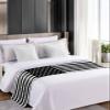 Smile Sunflower Bed Runner Scarf Independence Day American Flag Black White Bedding Scarf Decorative Bed Runners Cover for Home Bedroom Hotel Wedding Room Bed Scarf for Foot of Bed Twin 71x20in view 4