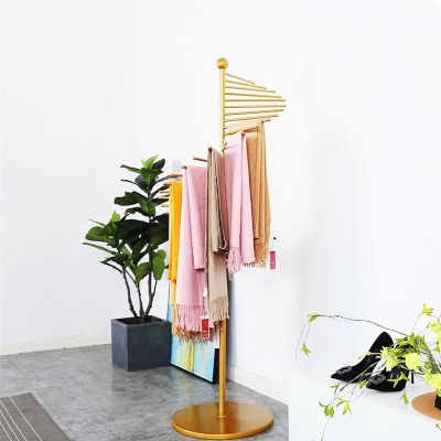 Freestanding Metal Scarf Display Rack, 28/30 Arms Portable Commercial Clothing Organizer, Garment Rack Hanger for Shawl Hijab Silk Pants Clothing Boutique Retail Store Stand (Size : 42 * 150cm)