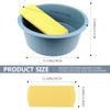 DOERDO Washboard Basin Laundry Wash Basin Hand Washboard for Laundry Washing Clothes Portable Washtub for Home Bathroom,13.9x5.4 Inch, Blue view 2