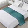 Smile Sunflower Bed Runner Scarf Turquoise Abstract Indian Pattern Bedding Scarf Decorative Bed Runners Cover for Home Bedroom Hotel Wedding Room Bed Scarf for Foot of Bed Twin 71x20in view 2